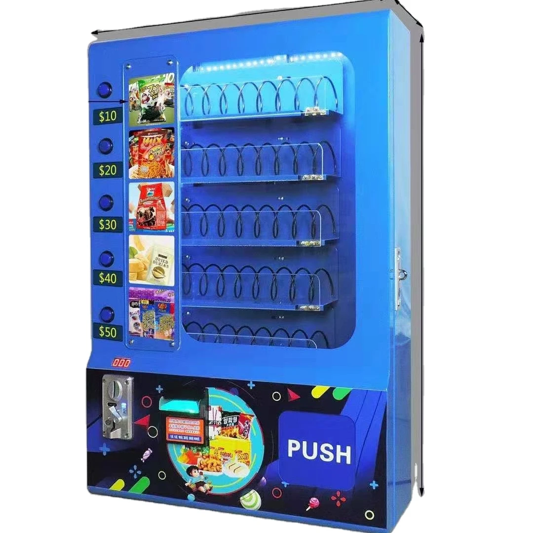 

coin and bill operated 10 springs mini wall mounted vending machine