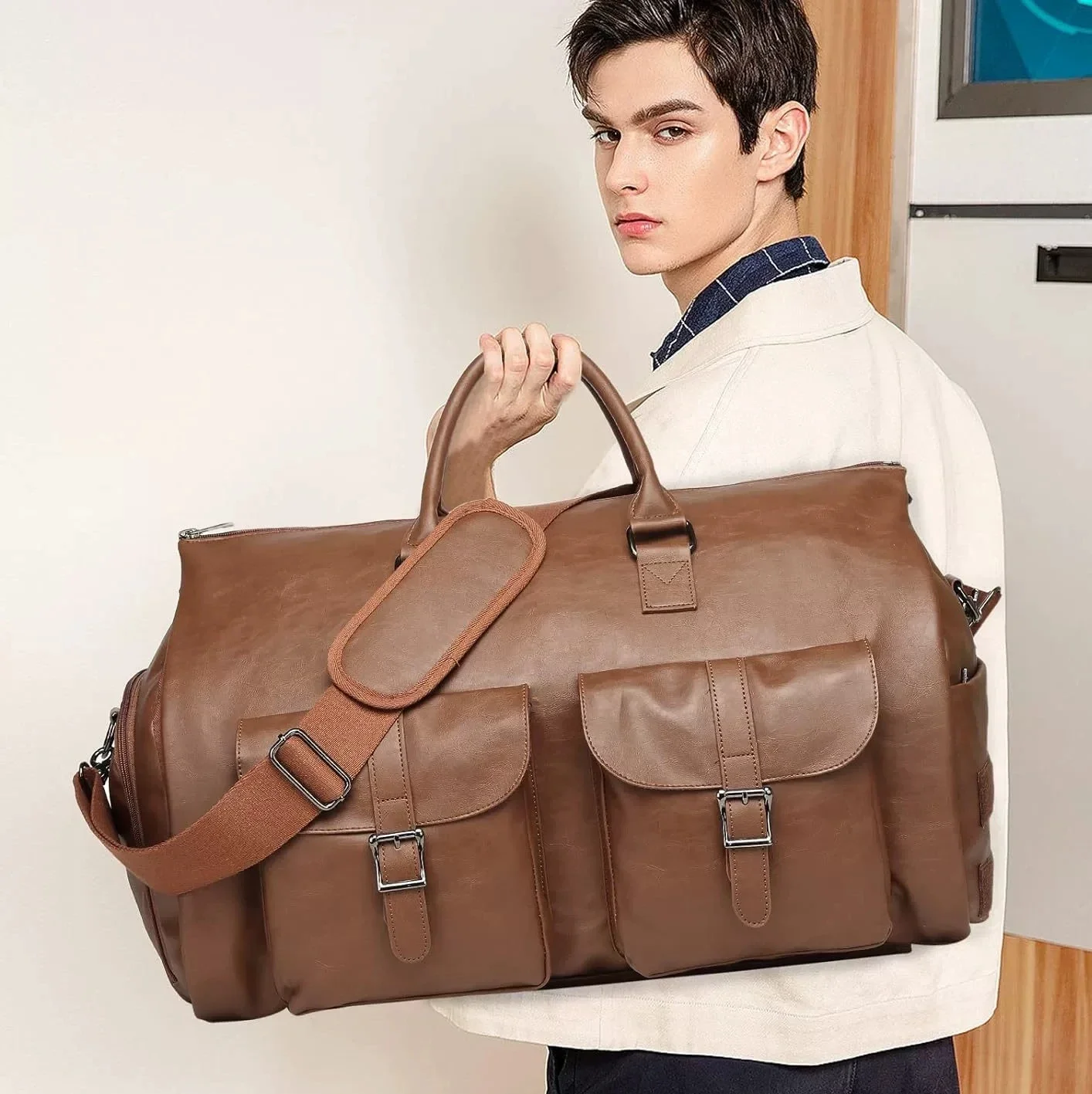 Foldable Suit Bag Garment Travel Bag with Wheels Waterproof Large Capacity Multifunctional Business Trolley Box Luxury Weekend