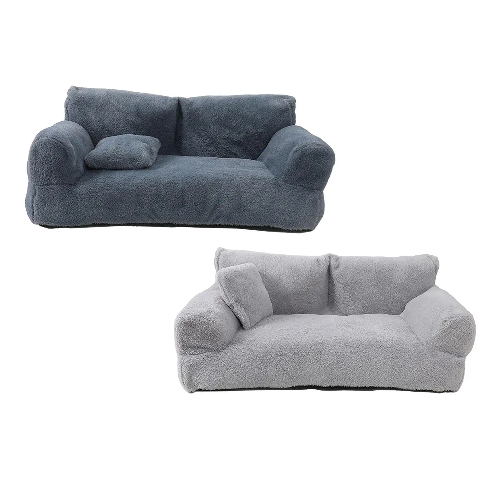 Pet Sofa Soft Plush Anti Slip Bottom Warm Pet Supplies Rectangle Versatile Wear Resistant with Removable Cover for Dog Cat Pet