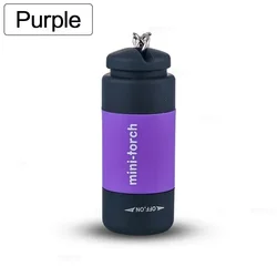 Compact Waterproof Keychain Flashlight - USB Rechargeable LED for Outdoor Hiking and Camping (PURPLE)