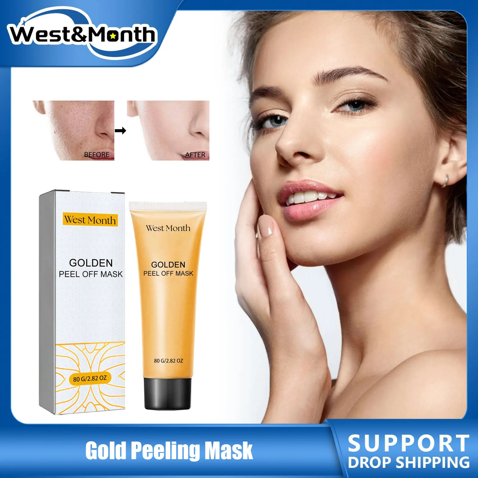 

Gold Peeling Mask Whitening Blackhead Removal Pores Shrinking Anti Wrinkles Acne Oil Control Moisturizing Facial Tear Off Mask