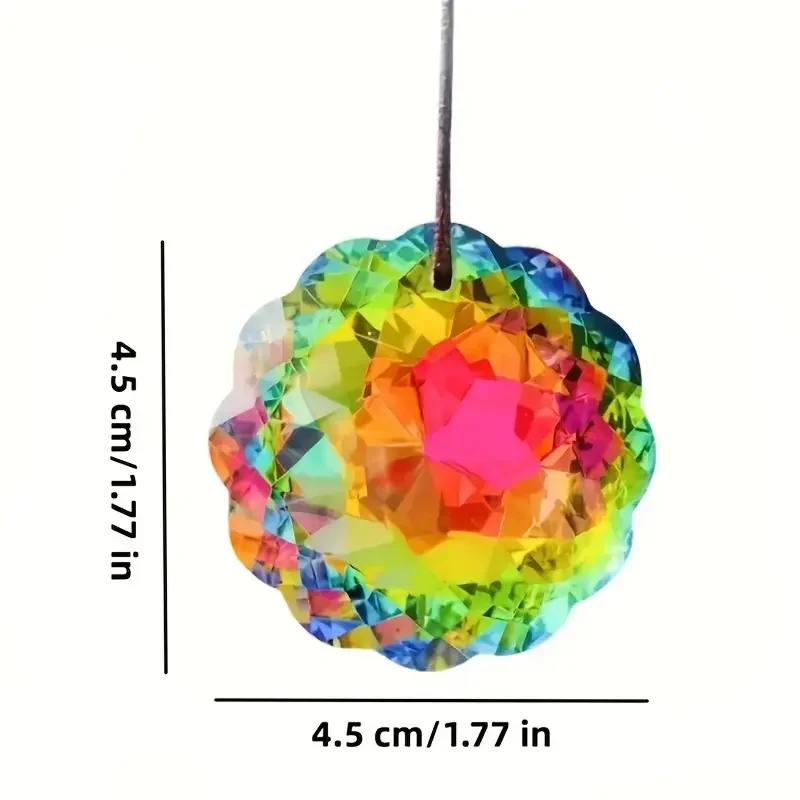 With Rope Colorful Crystal Glass Prism Ball Suncatcher Pendant Home Garden Craft Decoration Valentine's Day Mother's Gift 1 Pc
