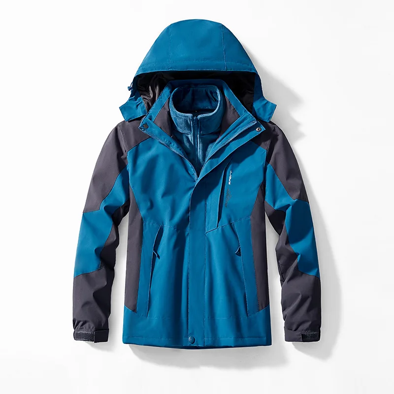Down Jacket Parka Coat Parkas Coat Unisex Two-pieces Sets 3 in 1 Parkas Jackets Male New Arrived Winter Men Outdoor Jacket Waterproof Hiking Coat Windbreaker Coat