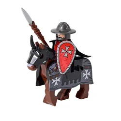Medieval Knight and War Horse Building Block Set - Toy Gift (Army green)