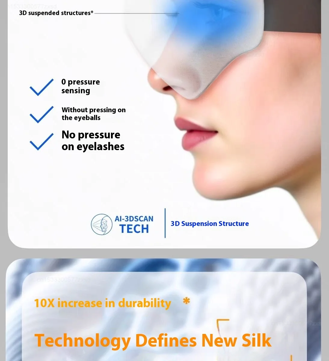 Dreamlight 4Spro Airbag Eye Mask Silk Texture Shading Sleep for Adult Eye Fatigue Stereoscopic Sleep Adjustable Eye Mask