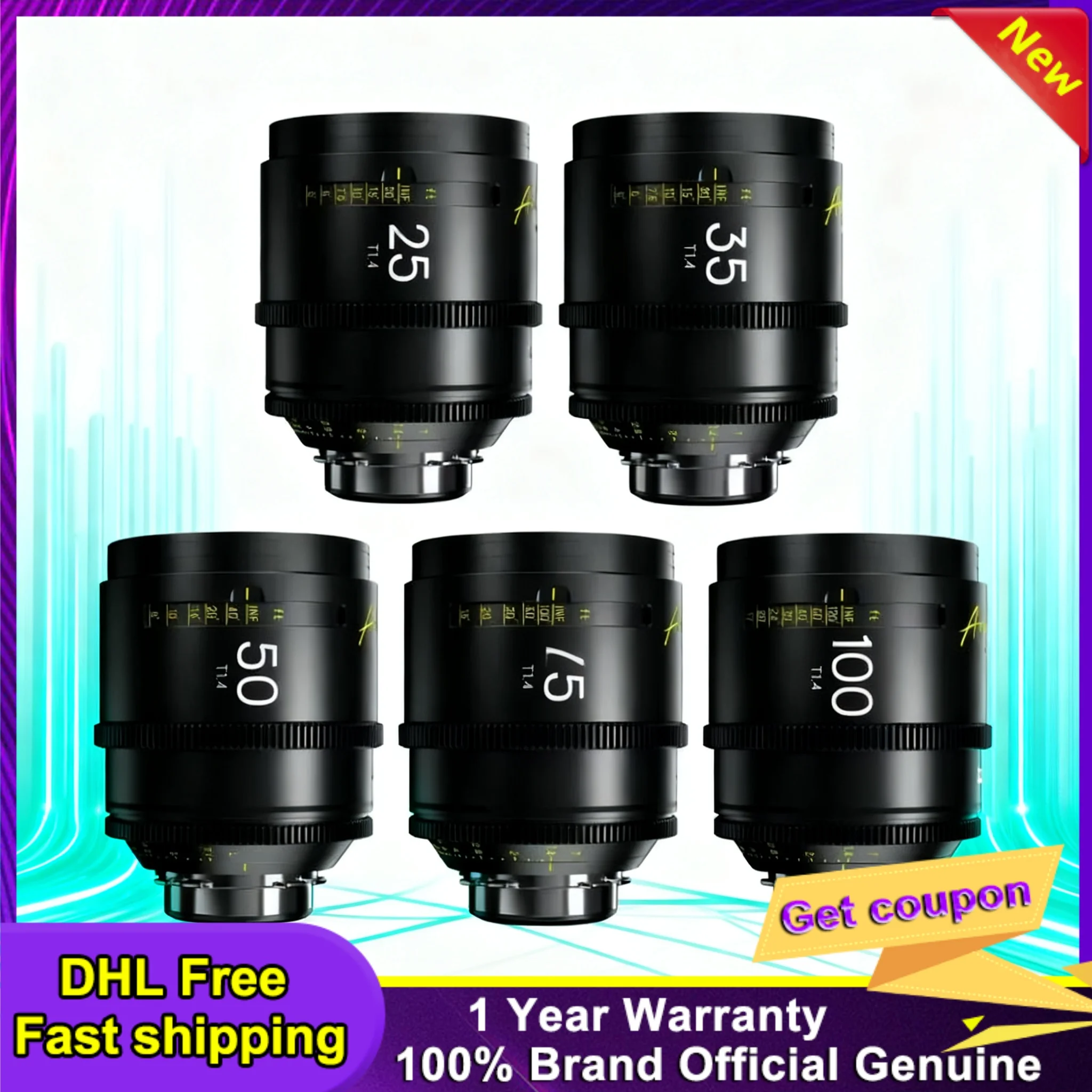 DZOFilm Arles T1.4 프라임 시네 렌즈 25mm 35mm 50mm 75mm 100mm· FF VV ARRI PL 마운트·