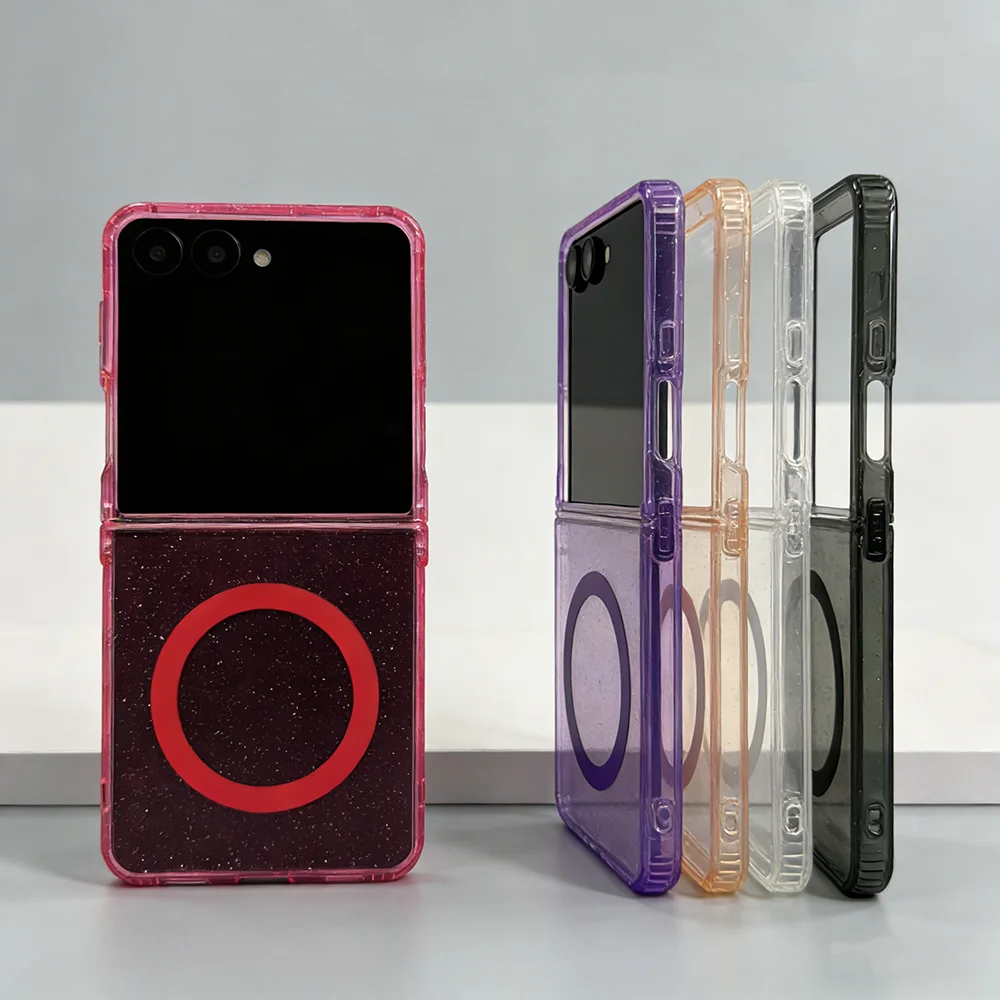 Starry Transparent Glitter Magnetic Phone Case with Multi-Color Options