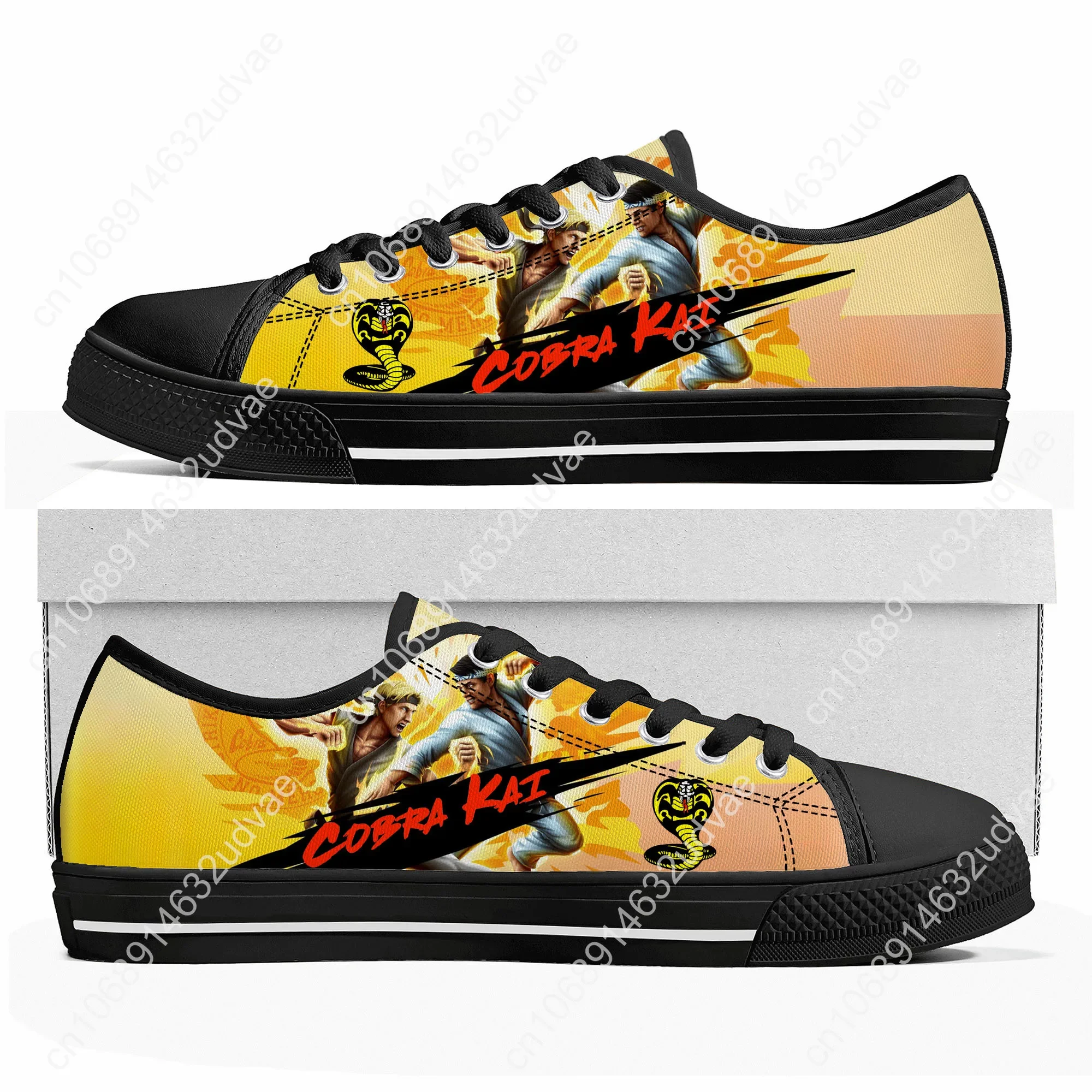 Movie Cobra Kai Snake Low Top High Quality Sneakers No Mercy Mens Womens Teenager Canvas Sneaker Casual Couple Shoes Custom Shoe