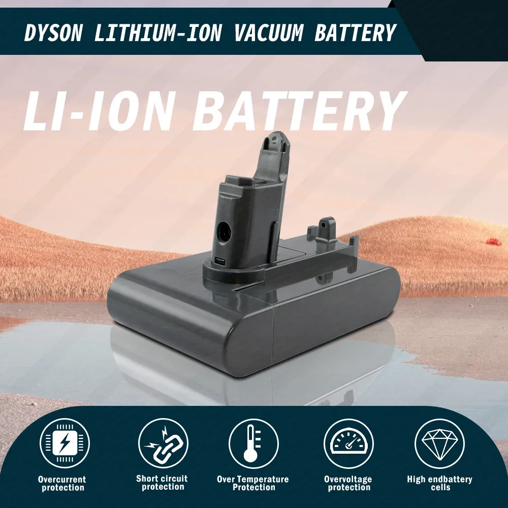 Batteria Sottovuoto Agli Ioni Di Litio 22.2V 4000Mah Per Dyson Dc35 Dc45 Dc31 Dc34 Dc44 Dc31 Animal Dc35 Animal 917083-01 L50