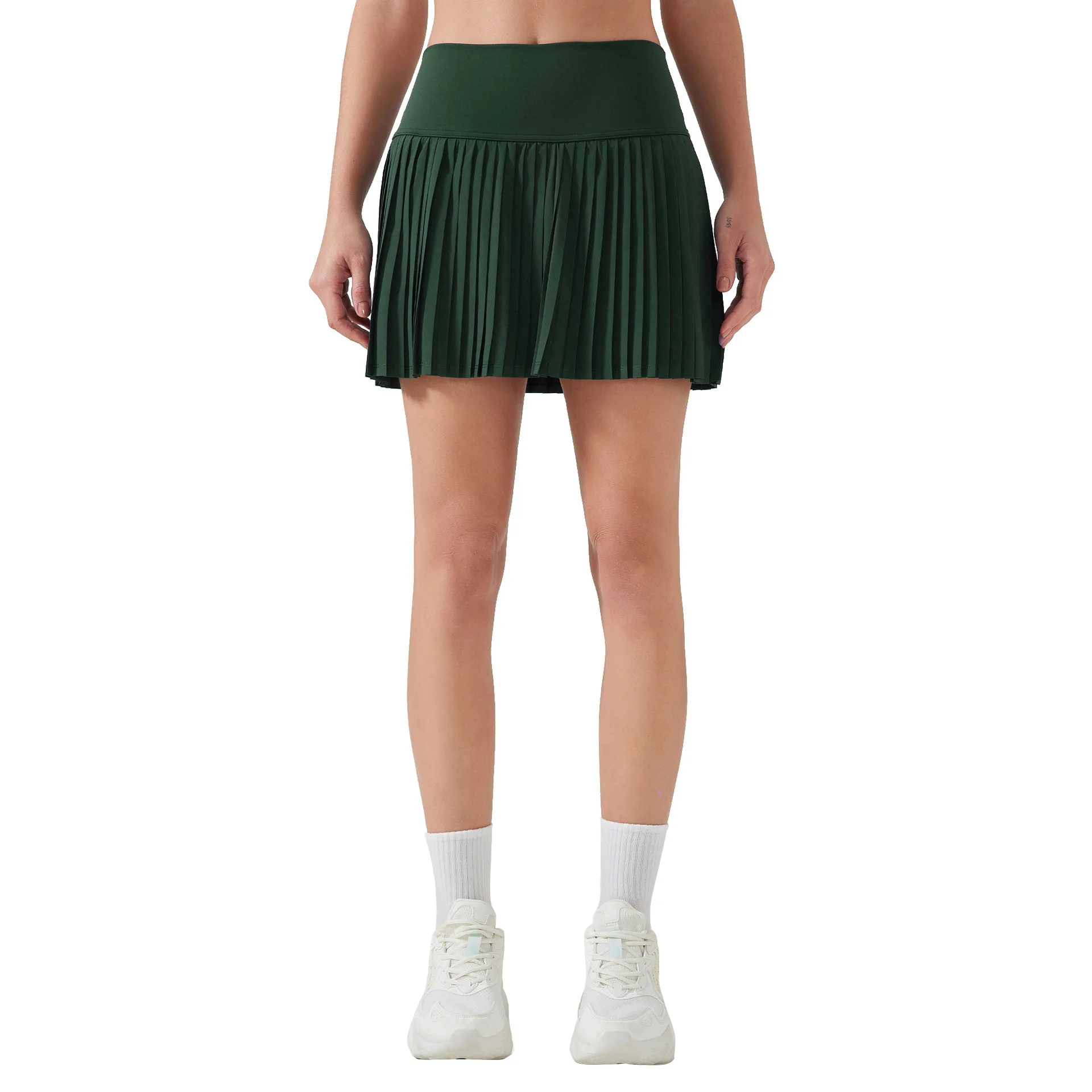 Mermaid Curve Water-cooled Stretch Fashionable Pleated Skirt Double Layer Anti-running Three-point Sports Pants Skirt Running Skirts Sports Skirts