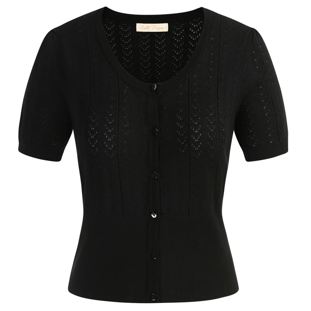 

Belle Poque Women Short Sleeve Bolero Cardigan Shrug For Dresses 50s Vintage Summer Cropped Cardigan Sweater Elegant Knit Tops