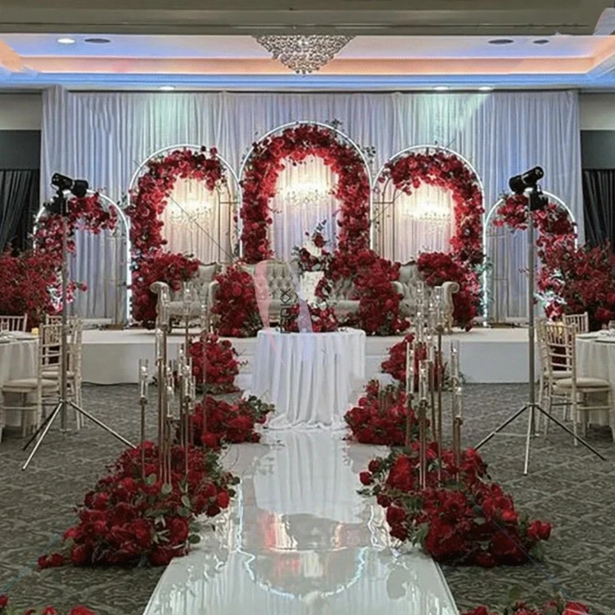 5pcs)Luxury sliver/Gold Round Metal Arch for flower，flower Frame Backdrop Stand ，For Wedding Stage ，wedding Decoration Props
