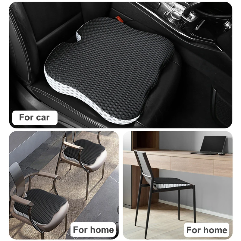 Car Wedge Seat Cushion Car Driver Memory Foam Seat Pad Orthopedic Support and Pain Relief For Office Chair Wheelchairs Home Use