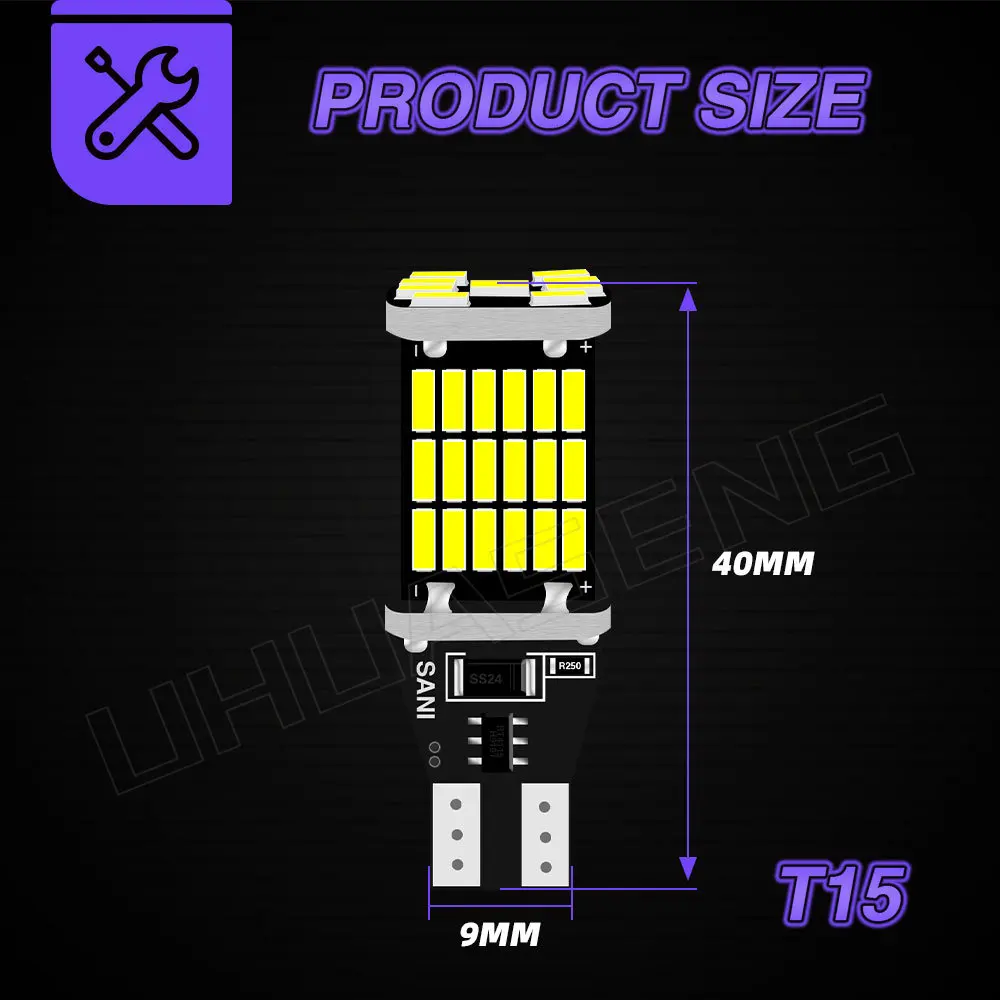 UHUASENG 2PCS P21W Led  T20  1156  1157 T15 W16W P21/5W 7440 7443 BA15S BAY15D  극ũ  ڵ ȣ