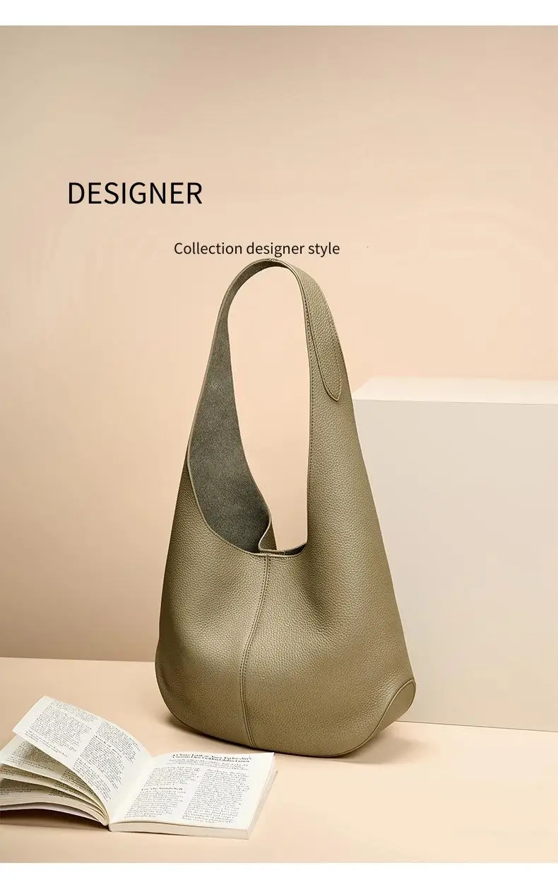 Damen-Unterarmtasche, aus hochwertigem Rindsleder, im Pendler-Stil mit luxuriösem Flair, geräumige Umhängetasche – Detail 7