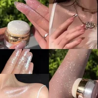 Glitter Powder Highlighter Patting Moonlight White Body Shiny Highlighter Natural Three-dimensional Brighten Face Contour Makeup 2