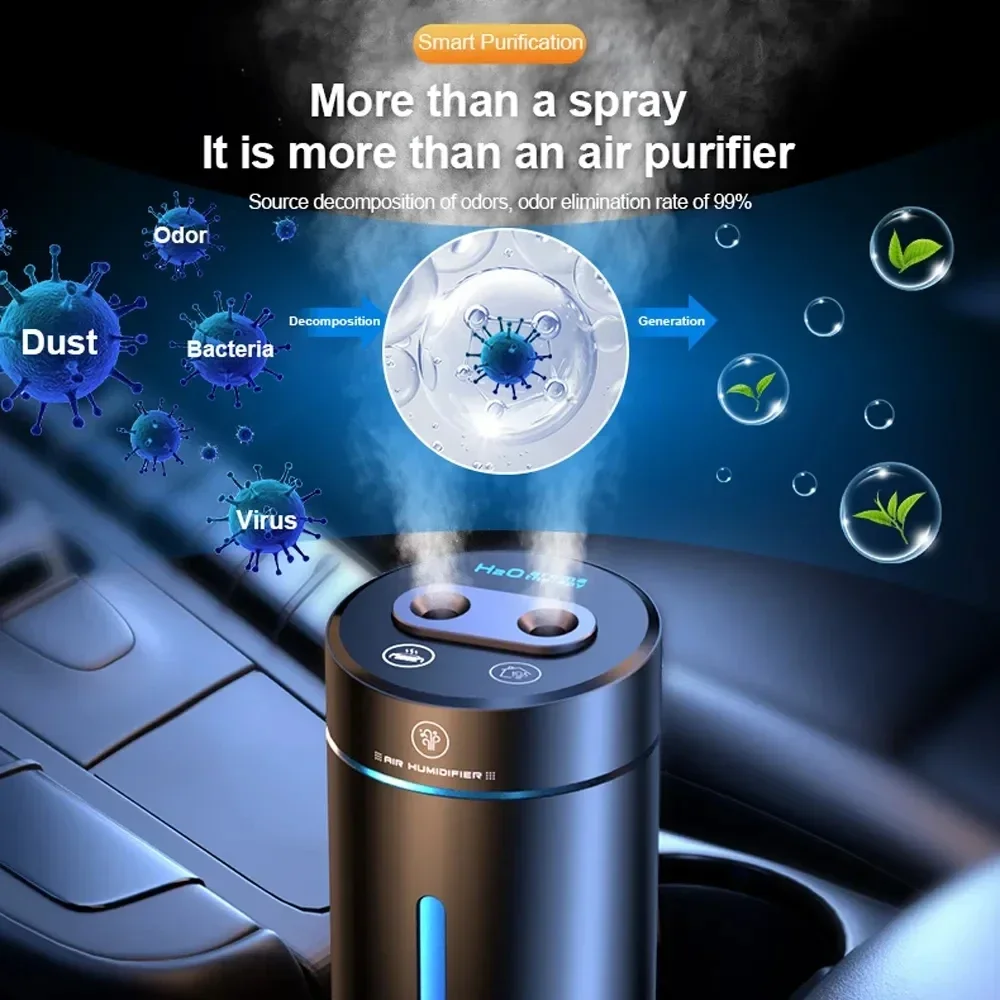 Car Aroma Diffuser Air Freshener  Aromatherapy Humidifier Aluminum Alloy Electric Aromatic Oasis Automatic Spraying Home Room