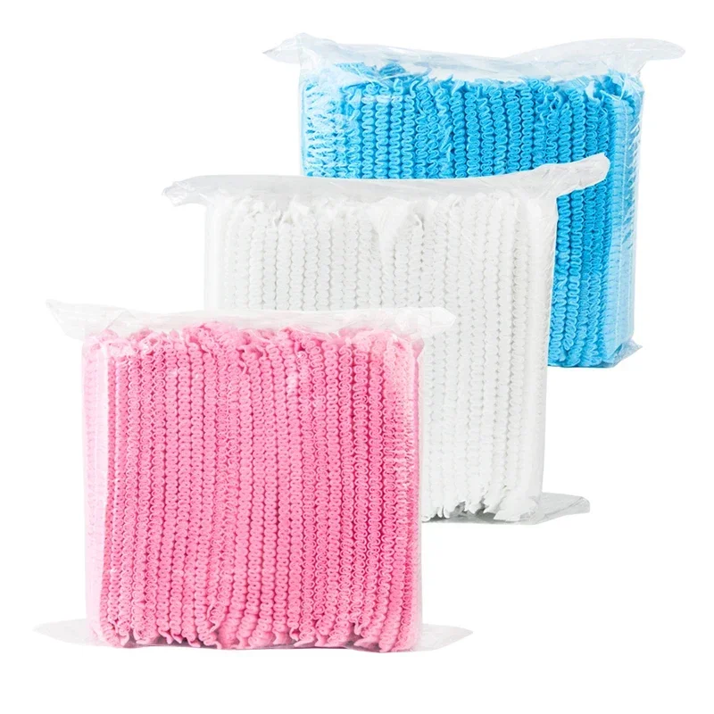 50PCS Disposable Bouffant Cap Non Woven Bath Shower Hair Caps Food Service Medical Salon Spa Catering Workspace Head Cover Hat 6