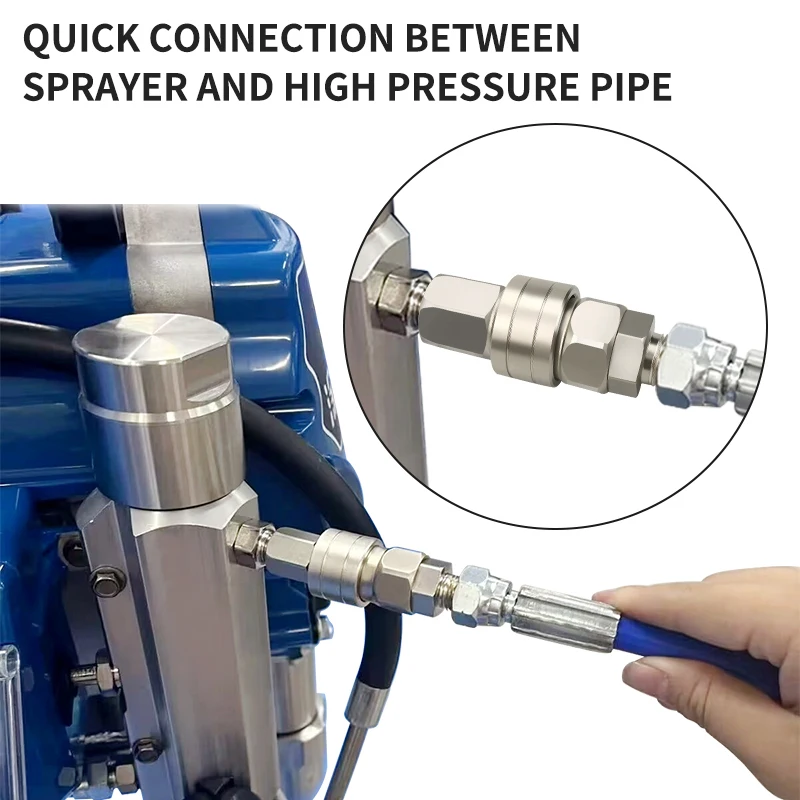Stainless Steel Airless Spray Gun Swivel Joint Connector – High Pressure Paint Spray Hose Accessory With Filter - View #14