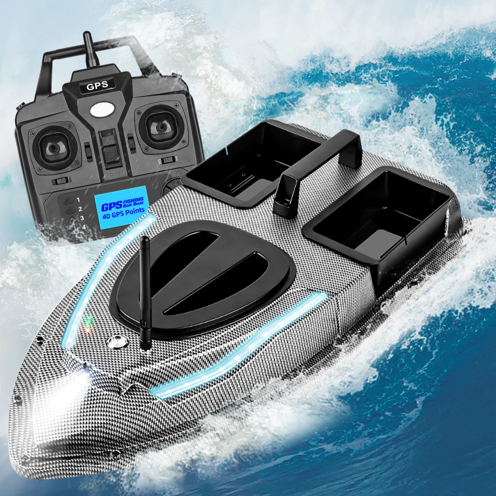 RC Bait Boat 500M Auto Driving Return V900 V070 V020 40 Points Sonar 1.5KG With Steering Light For Fishing Wireless Fish Finder 2