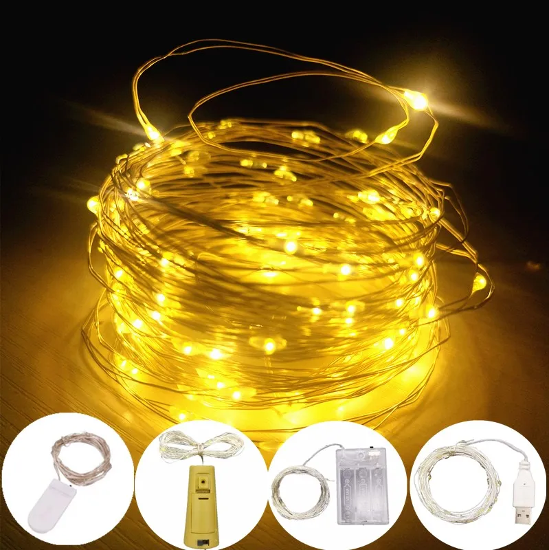 

20m/10m/5m Copper Wire Led String Lights Usb Battery Fairy Lights for Christmas Decorations for Home Wedding Party Decor Navidad
