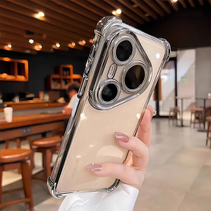 Fashion Electroplating Transparent Shockproof Case with Reinforced Corners