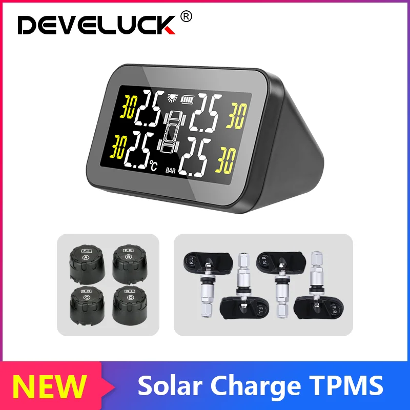 Tire Pressure Monitoring System Temperature Warning Fuel Save Solar TPMS Car Tyre Pressure Monitor Air Gauge car tire pressure monitor car tire pressure sensor