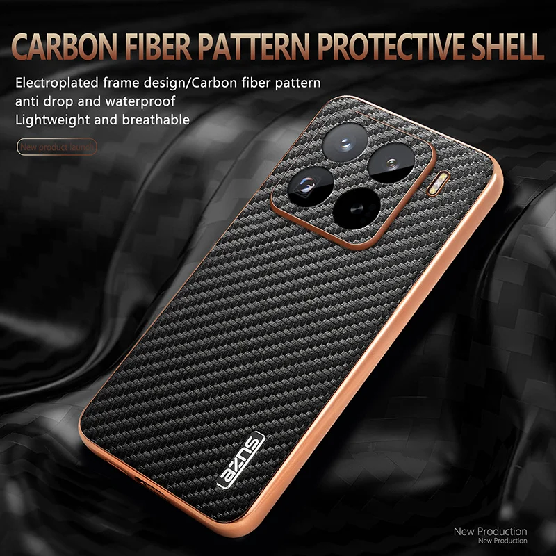 Luxury Carbon Fibre Electroplating Leather Silicone Phone Case Cover