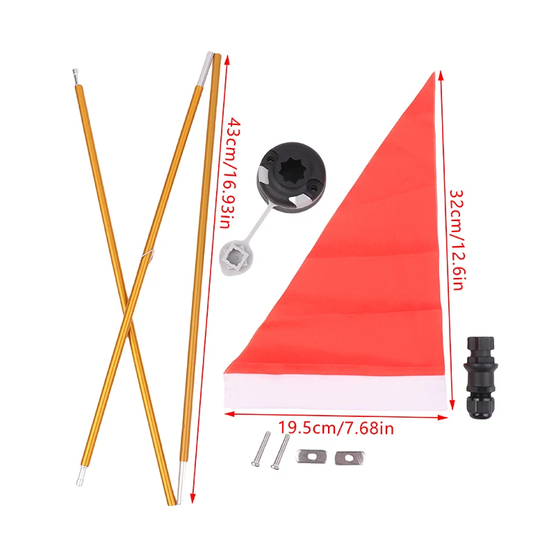 Bandiera di Sicurezza per Kayak da 1,2 m con Supporto a Binario, Kit di Visibilità per Kayak, Installazione Facile, Base Stabile, Accessori Fai-da-te per Bandiera Marina da Kayak - immagine 6