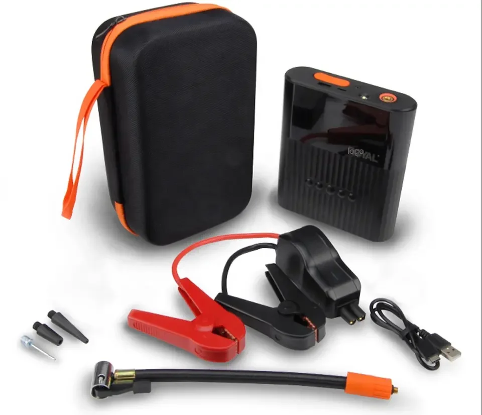 

Portable Multi-function 8800mAh 12V Car Battery Jump Starter With Air Compressor Pump Tyre Inflator Power Bank Station Pack Kit