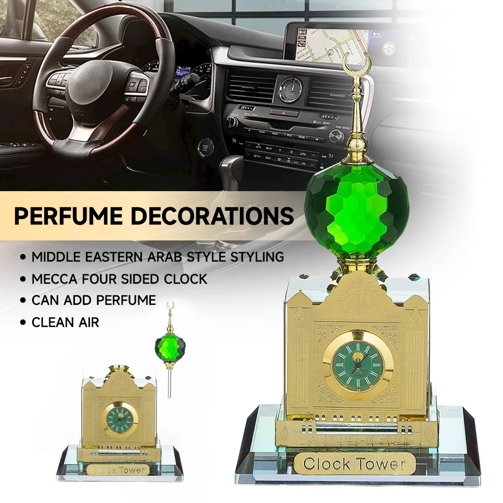 

Automotive Incense Crystal Ornaments Muslim Crystal Clock Style Decoration Islamic Ramadan Middle East Sculpture For Office Home