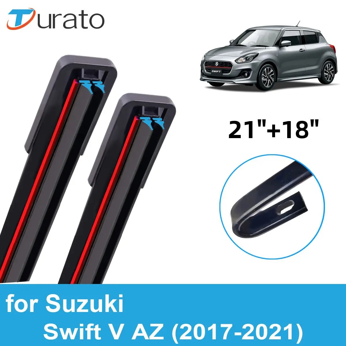 

Щетки стеклоочистителя 2 шт. для 2017-2021 Suzuki Swift V AZ, переднее лобовое стекло, лобовое стекло, двойные резиновые автомобильные аксессуары 2019 2020 2021