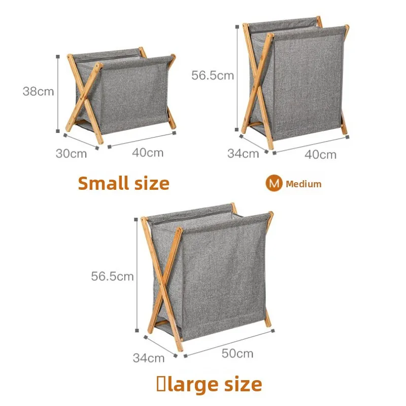 Large Capacity Foldable Black Laundry Basket with Handle - Durable Linen Storage Solution