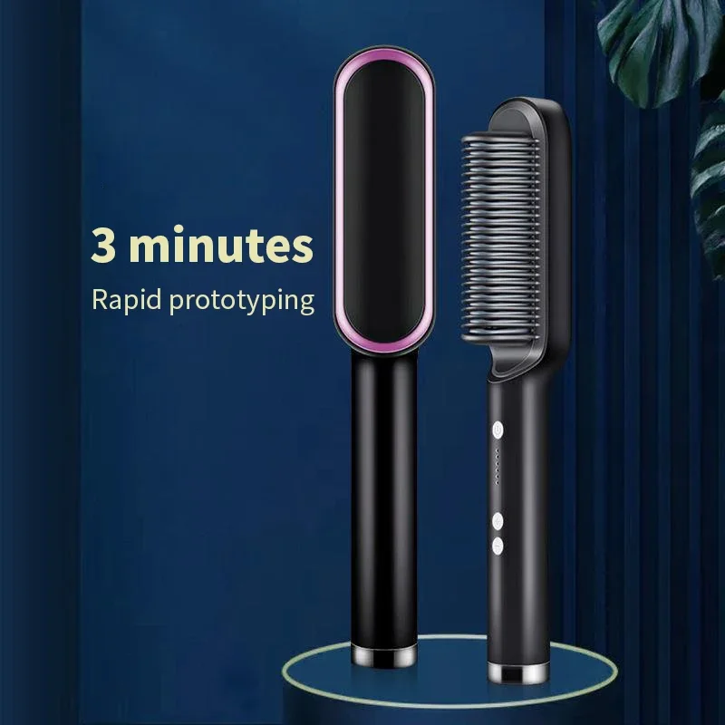 Hot Air Hair Brush Comb Straightening Dryer Hot Brush Flat Iron Hair Straightener Ceramic Electric Heat Comb Styler Tool
