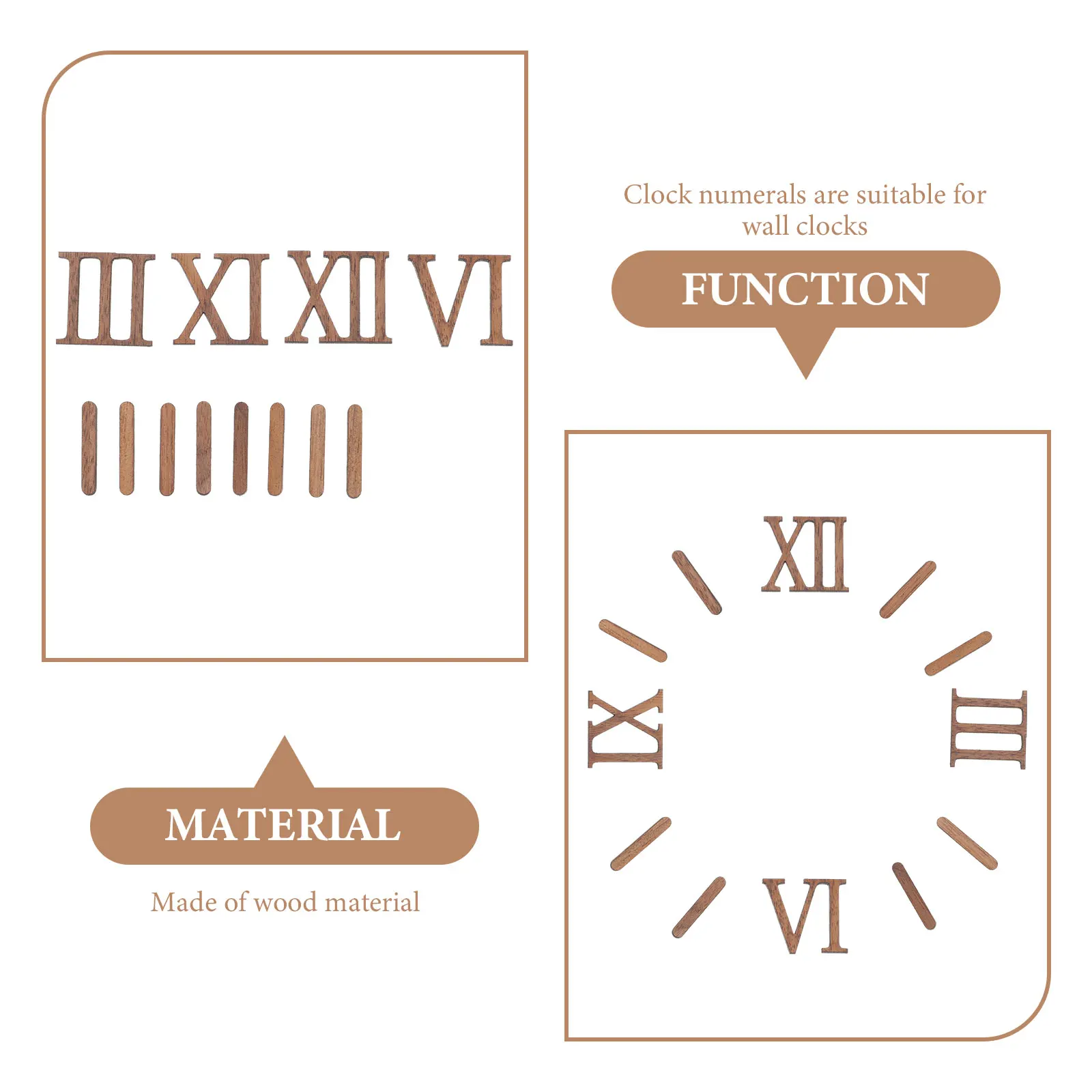 1 Set Quartz Clock Numerals Accessories Arabic Number Roman Numerals Clock Parts Handmade Material Restore Digital Repair Tools
