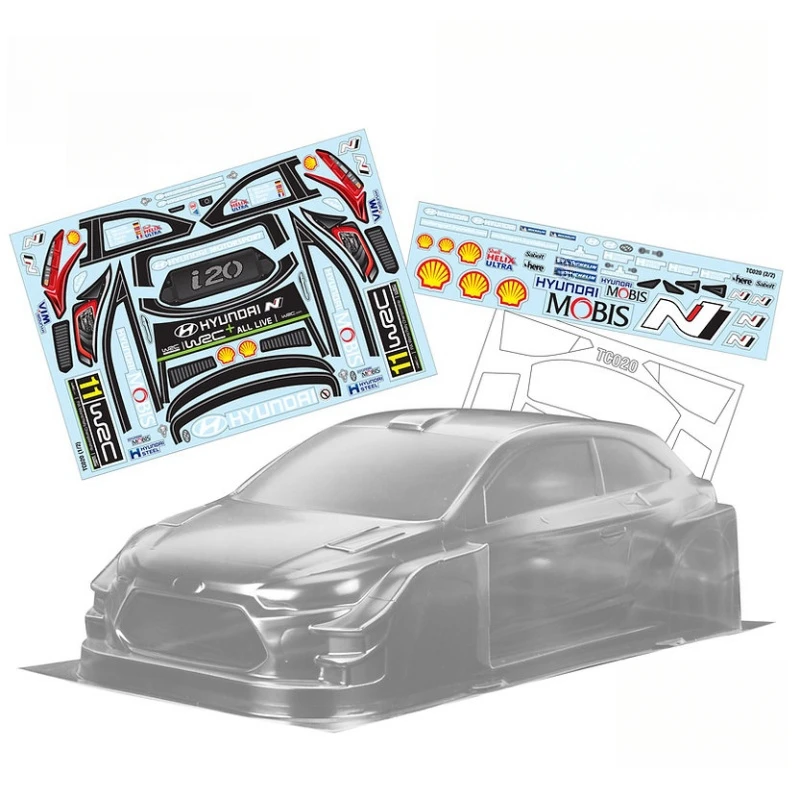 Tc020 1/10 Hyundai I20 Wrc Body Shell 190Mm X 257Mm Tamiya Tt01 Tt02