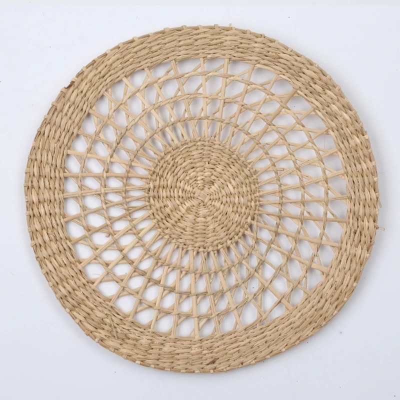Rattan Wall Decor Hanging Woven Wall Plate Round Fruit Basket Boho Seagrass Decorative Trays for Living Room Bedroom Kitche 3