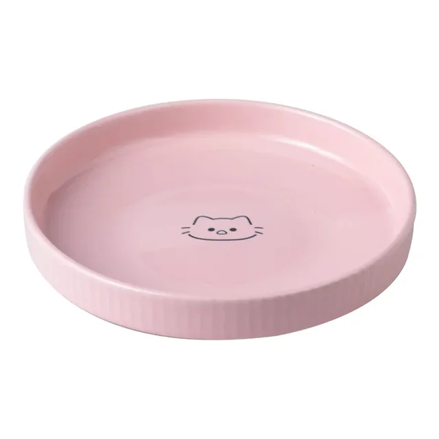 Ceramic Tableware for Cats Plates Feeders Cartoon Puppy Pet Food Bowl Shallow Mouth 5