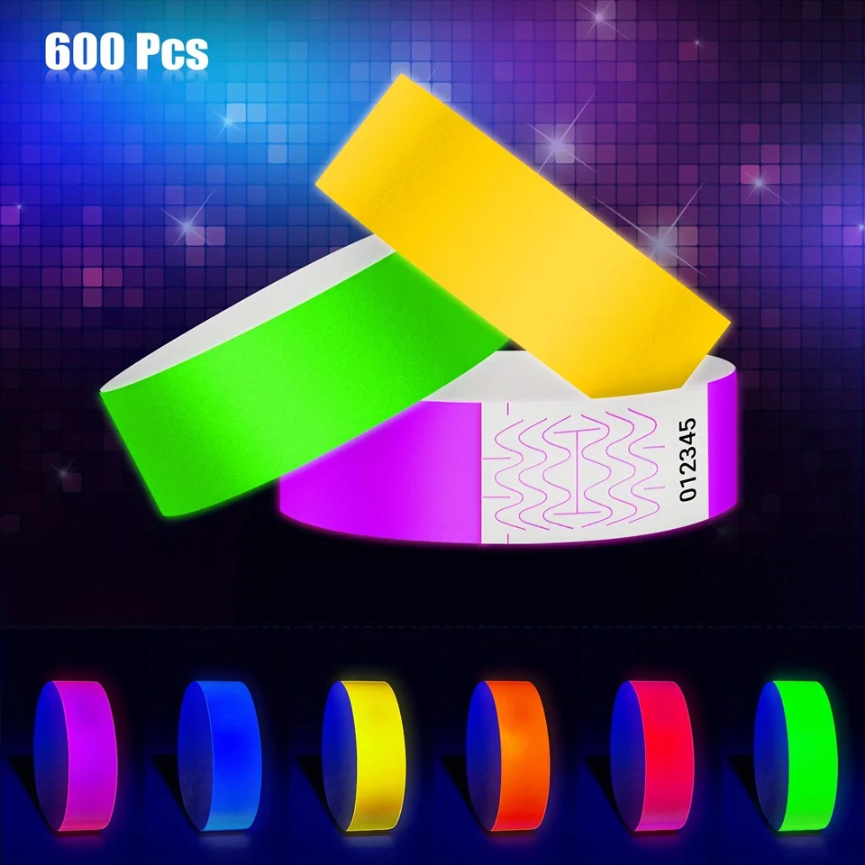 thumbnail image 2 of Under 21 Wristbands 600pcs Waterproof Hand Bands Neon Wrist Bands For Events Concert Wristbands Adhesive Wristbands For Tyvek Wristbands 2 of 12