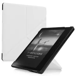 Premium PU Leather Folio Stand Case for 7-Inch E-Book Readers (White)