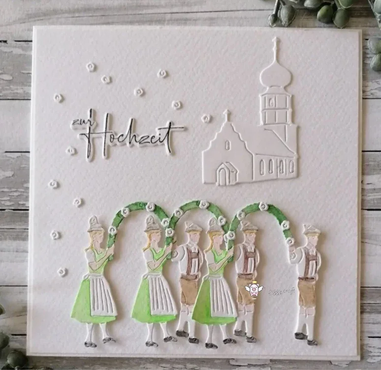 Mmao Crafts Metall- und Stahl-Stanzformen für Paare, Blumenbogen, Scrapbooking, Papier/Fotokarten, Prägestempel