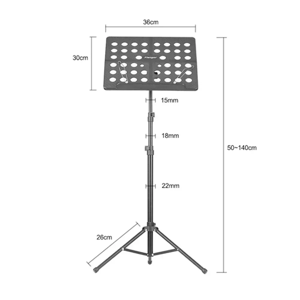Flanger FL-05R Lightweight Foldable Music Stand Tripod Sheet Music Score Holder Retractable Metal for Guitar Violin
