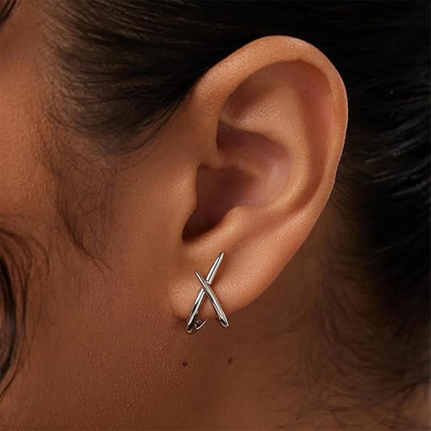 Stainless Steel Cross Stud Earrings for Women Girls Trendy Dainty Simple Minimalist Accessories Party Fashion Jewelry Gifts