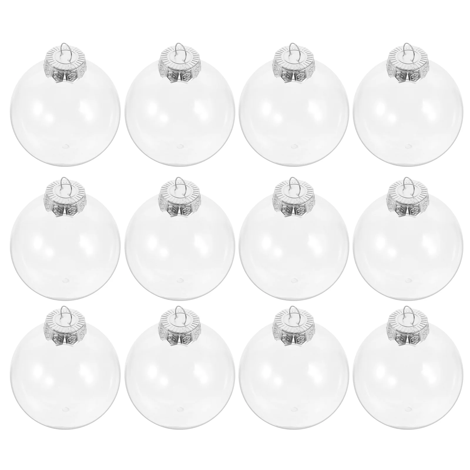 

Clear Plastic Fillable Balls Ornament 12Pcs Xmas Tree Hanging Baubles Gift Holder