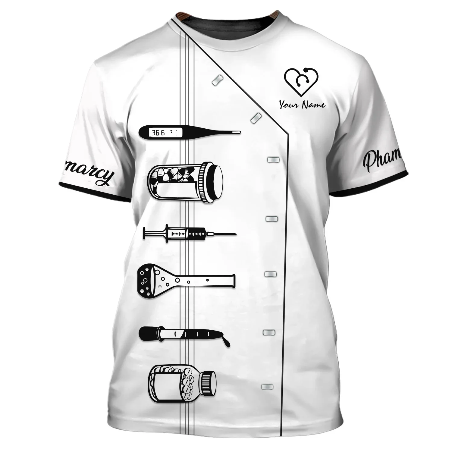 2025, Sommer-Herren-T-Shirt, Pflegewerkzeuge, personalisiertes 3D-gedrucktes Unisex-T-Shirt, Krankenschwester-Uniform, medizinische Peelings, lila T-Shirt DW186 – Detail 40