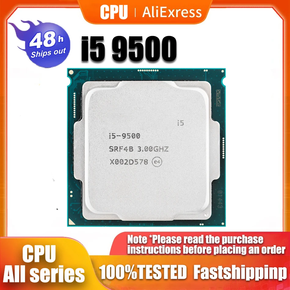 Usato Intel Core I5 9500 3.0Ghz Sei Core Sei Thread Cpu 65W 9M Processore Lga 1151