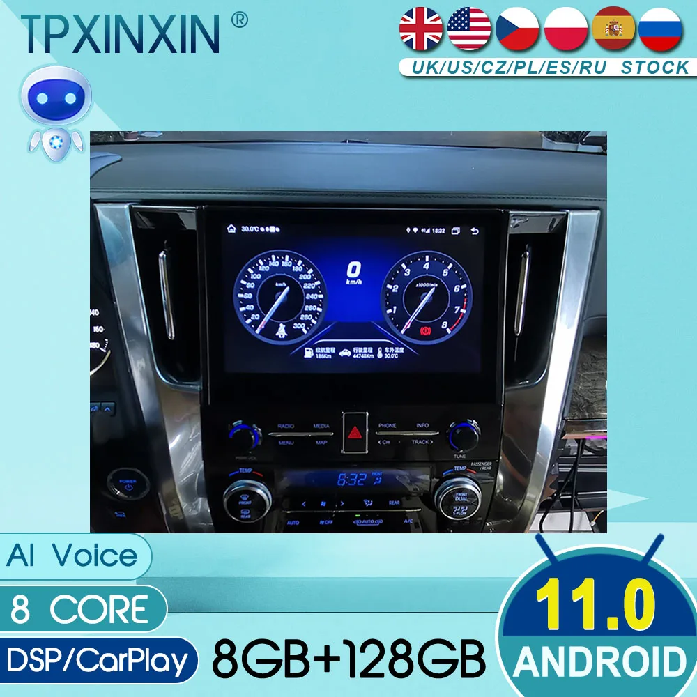 

For TOYOTA Alphard 30 Vellfire 30 2015-2020 Audio 2 din android receiver tesla style auto multimedia DVD player GPS