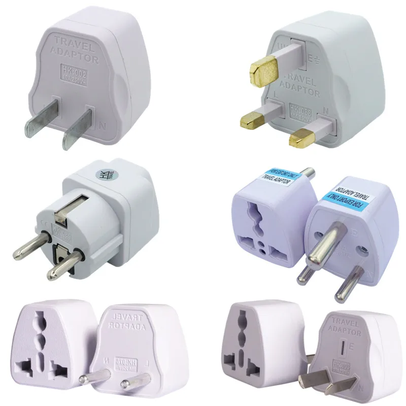 1Pc Universal Us Uk Au To Eu Plug Usa A Euro Europe Travel Wall Ac Power Charger Outlet Adapter Converter 2 Round Pin Socket