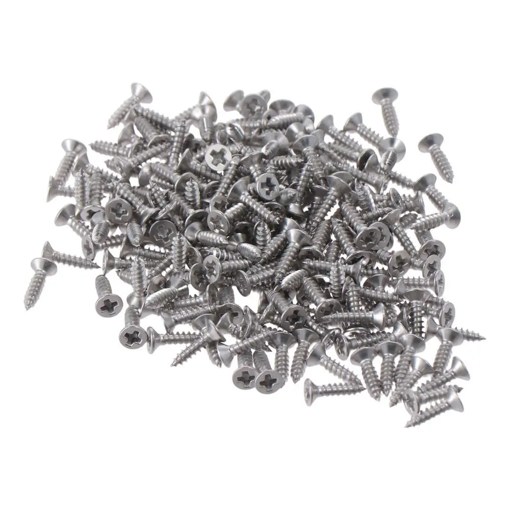 

200pcs Silver Phillips Drive Screws Self Tapping M3 x 12mm 304 Stainless Steel Knobs Screws Flat Round Head