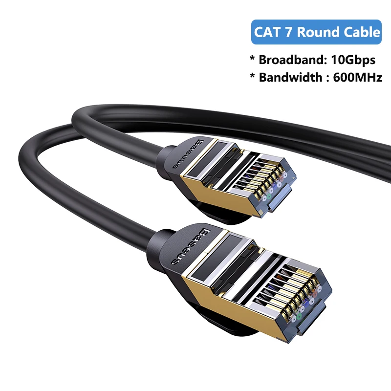 Achetez BASEUS PCWL-A104 2m RJ45 Cordon de Réseau Cat 7 Câble Ethernet Prise  en Charge de 10 Gbit / s (câble Plat) - Noir de Chine